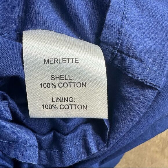 Merlette Estelle Blue High Neck Tiered Shift Dress| Size S - Picture 8 of 9